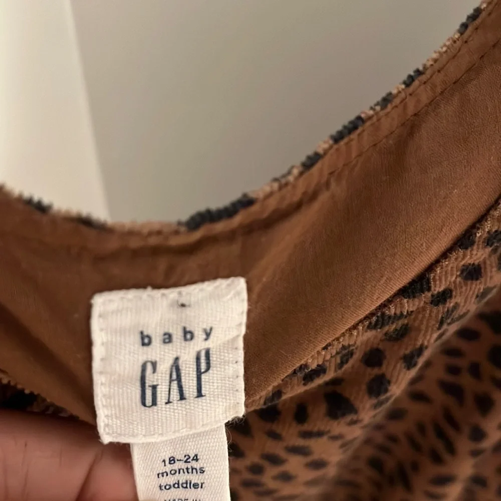 BABY GAP corduroy leopard dress 18-24 months